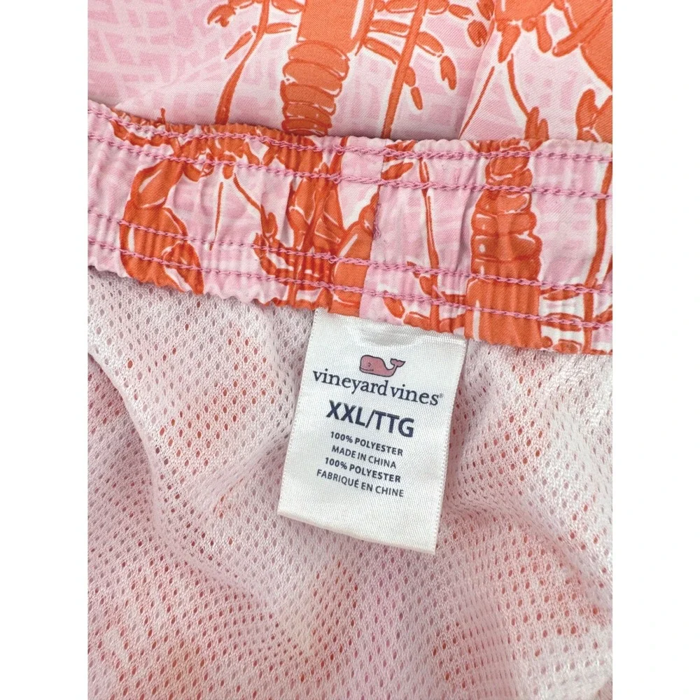 Vineyard Vines Swim Trunks Mens XXL‎ Pink Lobster Print Coastal Preppy Shorts
